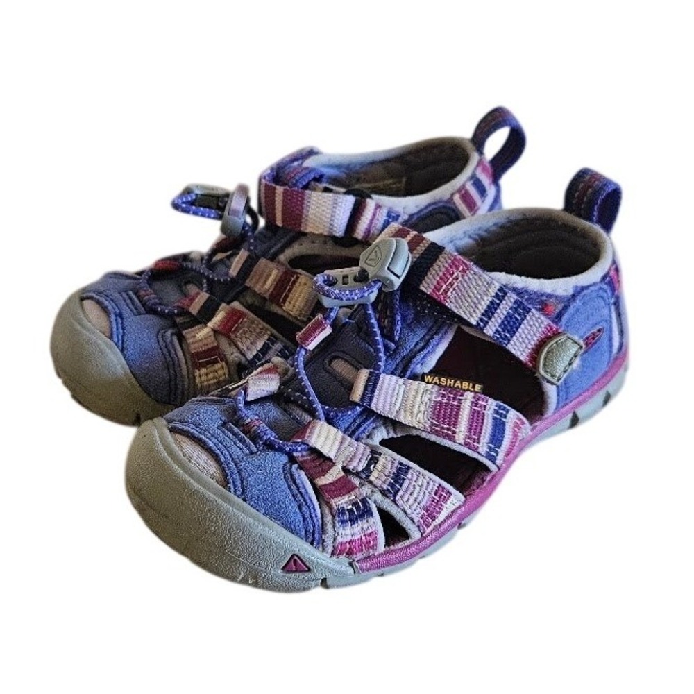 Keen Seacamp II CNX Purple Pink Striped Hybrid Water Sandals Toddler Size 9 US